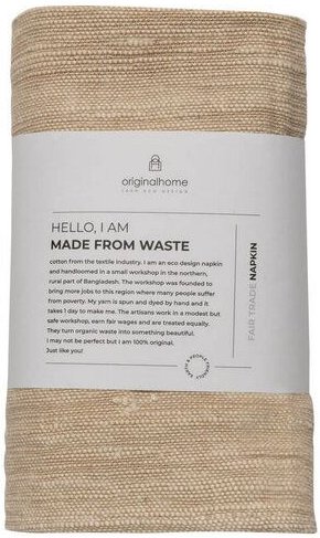 Originalhome Servietten Khadi aus recycelter Baumwolle, 4er Set (44x44 cm)
