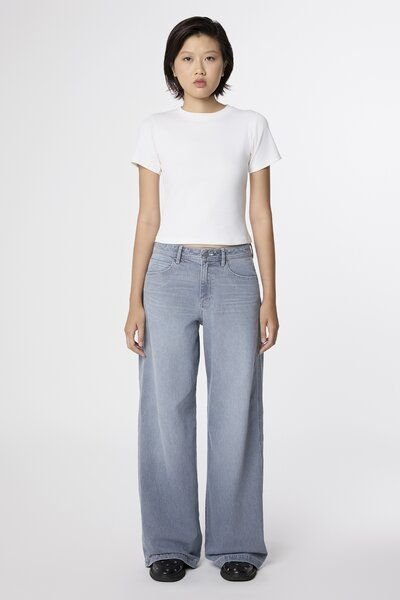 Damen Jeans SUNNY Wide Leg Minimal Stretch DAWN Baumwolle