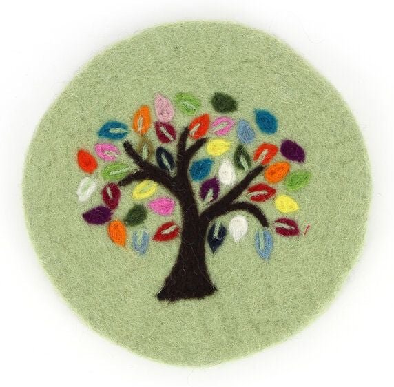 GLOBO Fair Trade Topfuntersetzer TREE OF LIFE aus Wollfilz
