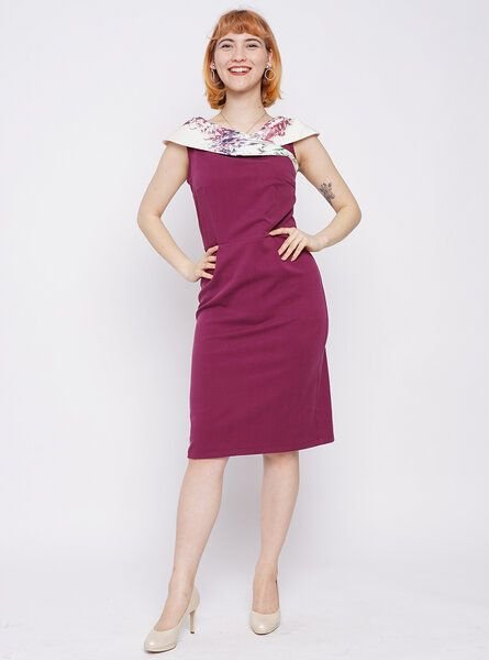 Peaces.bio - handbedruckte Biomode Etuikleid Mystic Iris in Beere