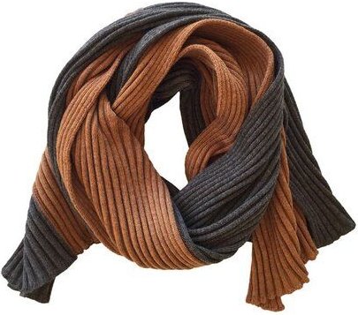 austriandesign.at RippenSchal zweifärbig aus extrafeiner Merinowolle
