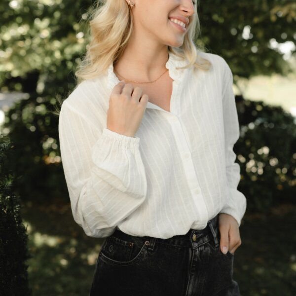 NORDLICHT Rüschen Musselin Bluse Hilja aus 100% Bio-Baumwolle