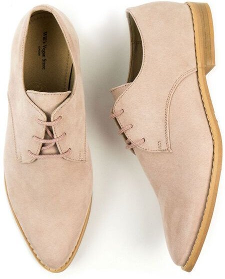 Will's Vegan Shop Point Toe Derbys Veganes Wildleder Damen