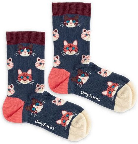 DillySocks Kindersocken Lil Sky Kitten aus Biobaumwoll-Mix