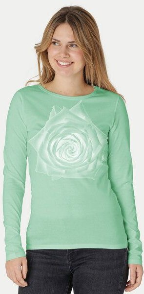 Peaces.bio - handbedruckte Biomode Bio-Damen-Langarmshirt Rose