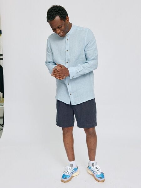 Mazine Leinenhemd mit Stehkragen (Stand Collar Linen Shirt)