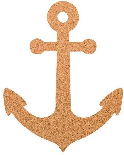 Kork-Deko Pinnwand in Anker-Form - XXL Format 80x50 "CORKWORLD" die Pinnwand aus Kork