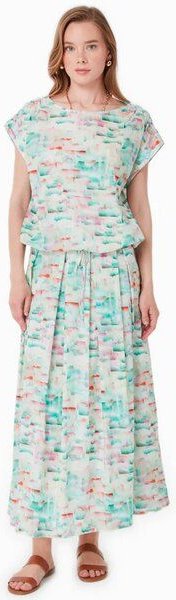 ORGANICATION Langer Rock aus Bio-Baumwoll-Crinkle Voile