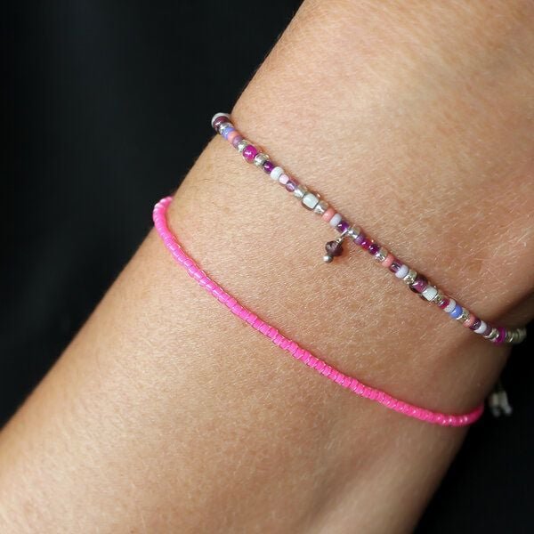 juni Armband-Set Pink Wildflower Gold oder Silber