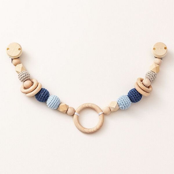 NoniKids Berlin Kinderwagenkette Holz *Ring* 4 Farben | Bio Baumwolle