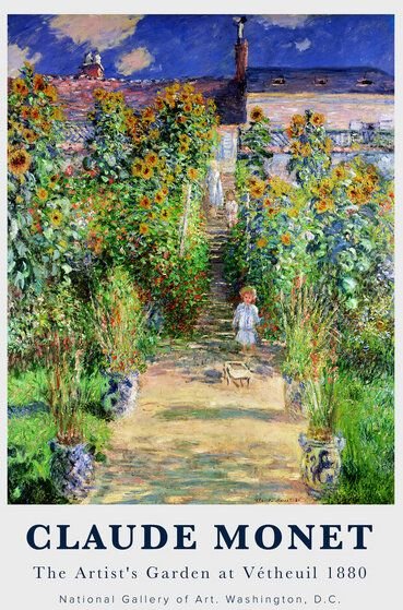 Photocircle Poster / Leinwandbild - Claude Monet - The Artist's Garden at Vetheuil