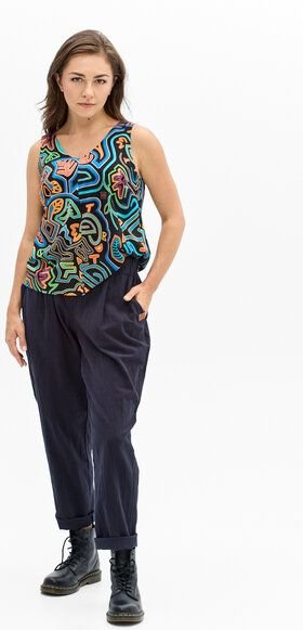 KOKOworld Hose Faro – Lässige Hose mit schmal zulaufendem Bein – 100% Baumwolle – mit Taschen – 100% in der EU fair prod...