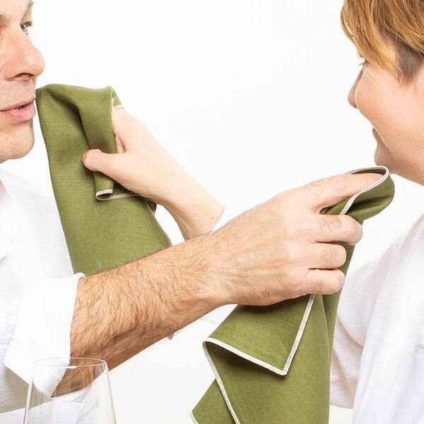 nahtur-design Leinenservietten 4er Set, 100% Leinen