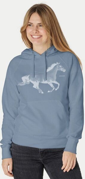 Peaces.bio - handbedruckte Biomode Bio-Damen-Kapuzensweater Horsepower