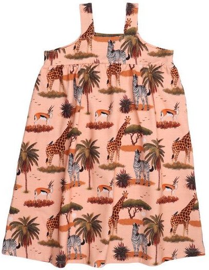 Öko-Freundliches Orange Afrikanische Savanna Kleid - GOTS-Zertifiziertes Bio-Baumwolle, Fair Trade, 95% Baumwolle – Walk...