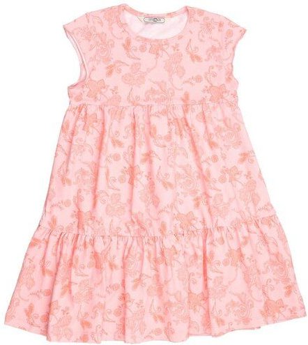 Cotokids Mädchen Kleid – Rosa mit Paisleymuster, Kurzarm, locker & bequem | von Walkiddy
