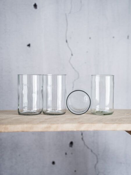 MaBe Glas 350ml - in Handarbeit gefertigt aus der Weinflasche - witzig & urban