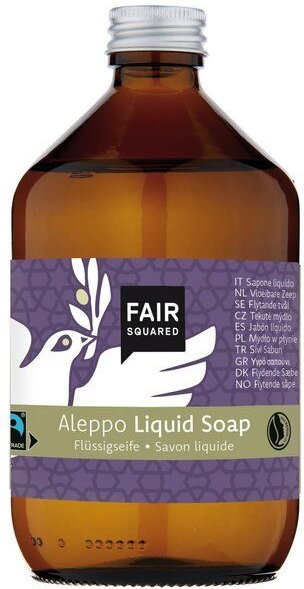 FAIR SQUARED Flüssige Aleppo Seife 500 ml, perfekt für die Reinigung von Kopf bis Fuß