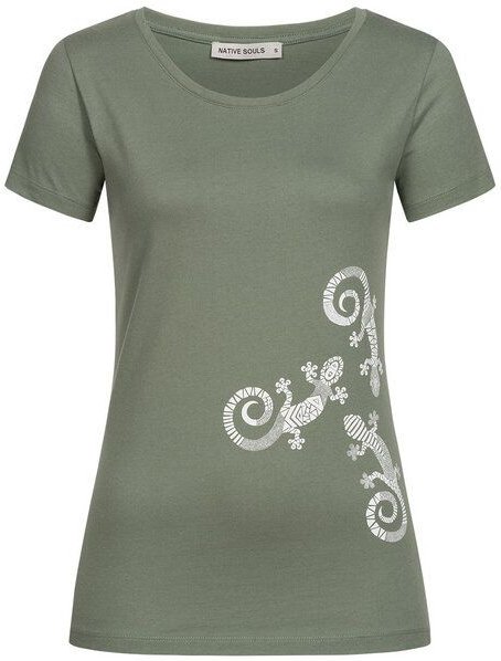 NATIVE SOULS T-Shirt Damen - Three Geckos