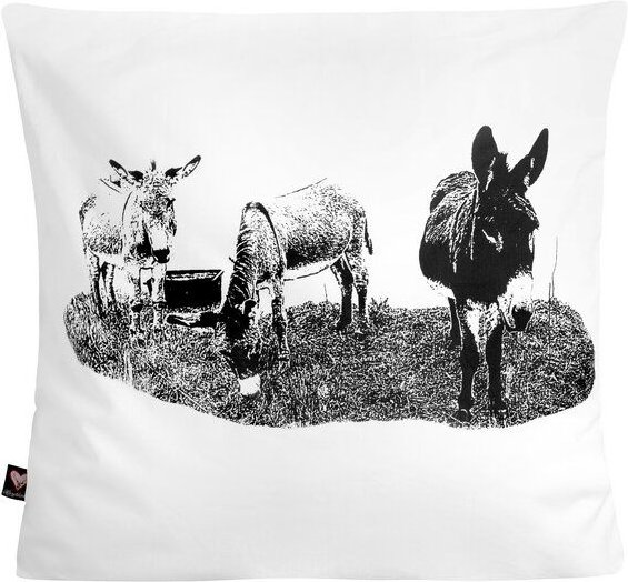 Hirschkind Bio-Kissenbezug 'Eselkombo' weiß 40*40cm