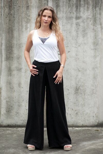 Thumbnail - Hose Bakir – Locker sitzende PALAZZO-Hose – Perfekt atmungsaktiv – Tencel Lenzing – 100% in der EU fair produziert – KOK...
