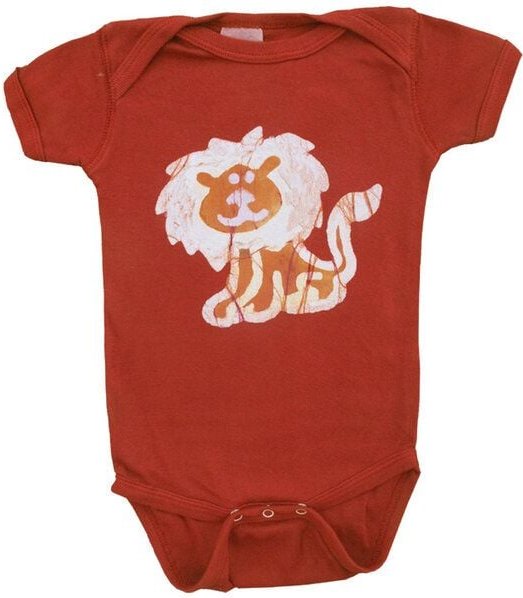 Global Mamas Baby Body - Löwe - Bio Baumwolle - Rot - Kurzarm