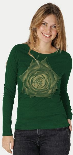 Peaces.bio - handbedruckte Biomode Bio-Damen-Langarmshirt Rose