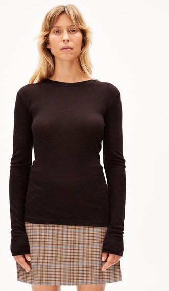 ARMEDANGELS MARIAA ANNAA - Damen Longsleeve Slim Fit aus TENCEL Lyocell-Woll Mix