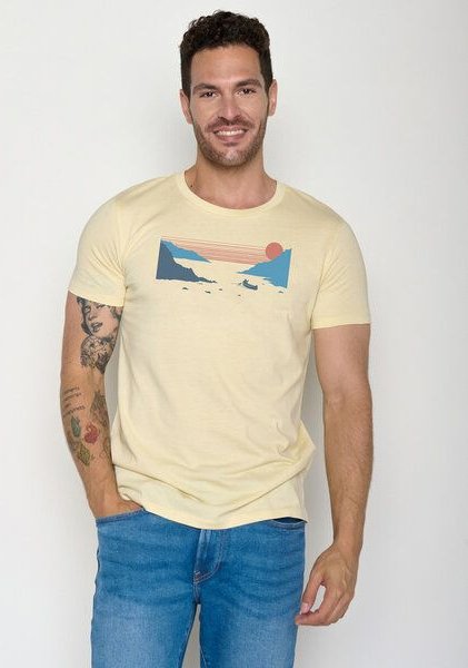 GREENBOMB Canoe Fjord Guide - Sportliches T-Shirt aus Bio-Baumwolle / hochwertiger Print / GOTS / Fair & Vegan