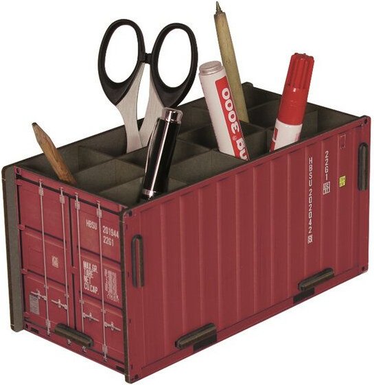 WERKHAUS Container Stiftebox - rot - aus Holz