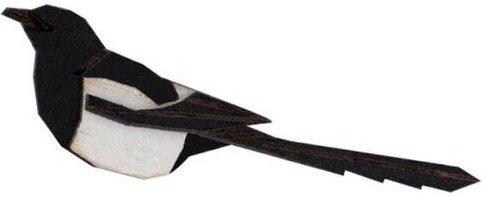 BeWooden Holzbrosche Magpie Brooch – handgefertigte Holz-Brosche mit Elstermotiv