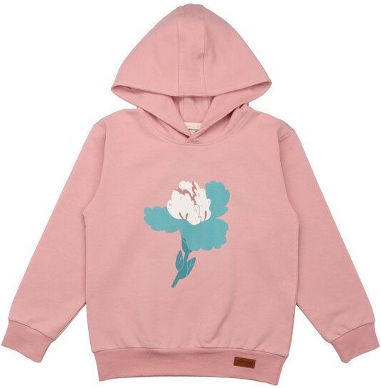 Kinder Kapuzenpullover GOTS zertifiziert – Rosa mit Blumenmotiv, weich & bequem | von Walkiddy