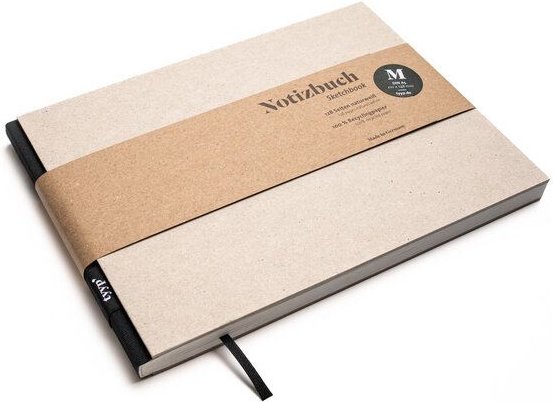 tyyp Nachhaltiges Skizzenbuch A5 (Recyclingkarton), Querformat aus 100 % Recyclingpapier „BerlinBook“