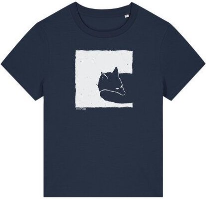 ilovemixtapes Damen T-Shirt mit Fox in a Box – Biobaumwolle, Fair & Vegan