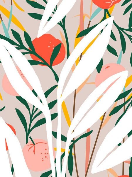 Photocircle Poster / Leinwandbild - Abstract Plant Blush