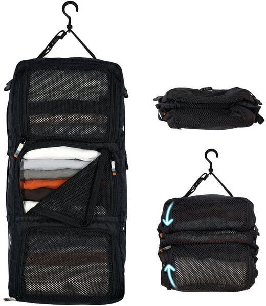 TRAVEL DUDE Hängende Packwürfel, Packing Cubes, Packtaschen, Kofferorganizer mit Kompression aus recycelten Plastikflasc...