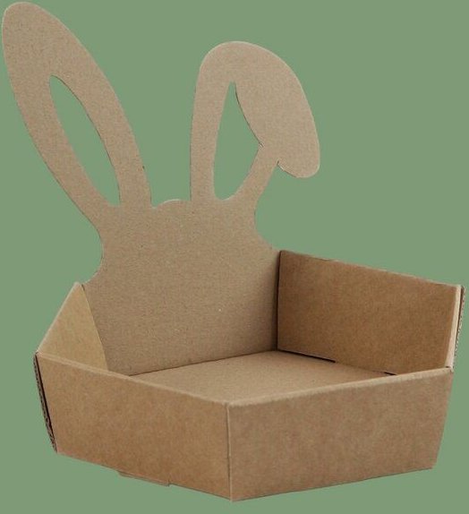 DAS PAPPHAUS Osternest mit Hasenohren aus recycelter Wellpappe - Klein