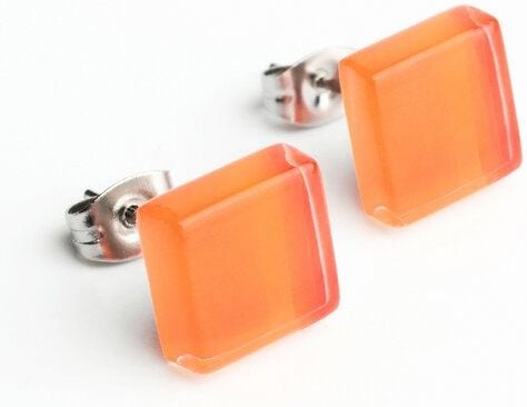 ALEXASCHA Minimalistische Ohrstecker, klein, aus Glas | PUREFORM