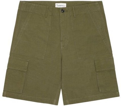 KnowledgeCotton Apparel Shorts Flint mit weitem Schnitt aus Slub-Garn Bio-Baumwolle