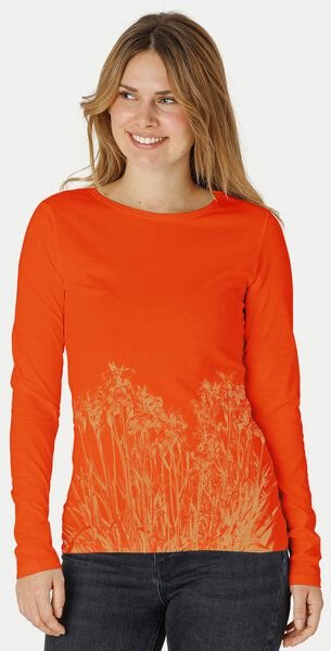 Peaces.bio - handbedruckte Biomode Langarmshirt Damen Mystic Iris