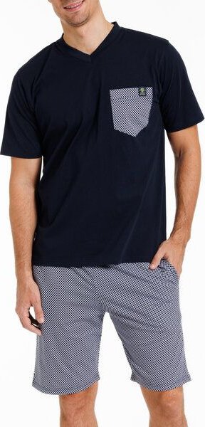 Haasis Bodywear Herren Shorty Alloverprint V-Ausschnitt, Bio Baumwolle, GOTS zertifiziert