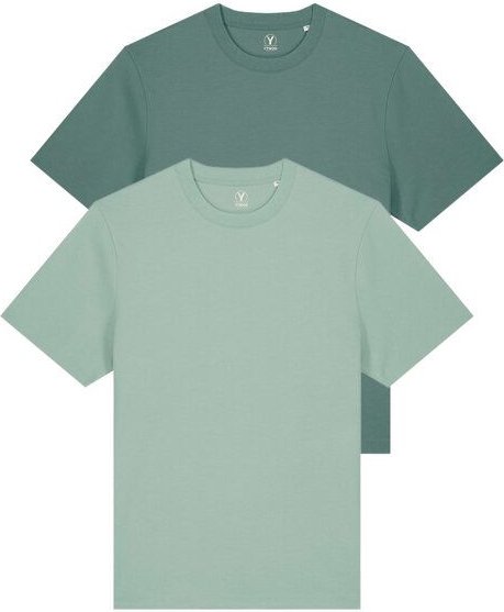 YTWOO Doppelpack Unisex-T-Shirts aus schwerem Stoff | Bio-Baumwolle