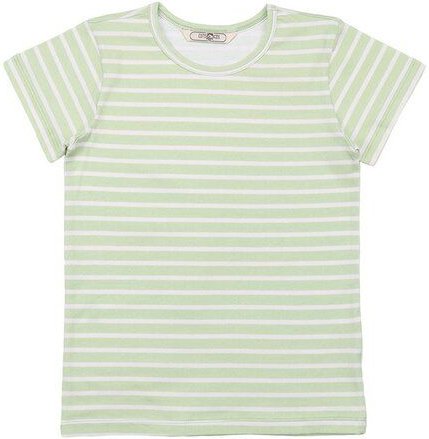 Cotokids Kinder T-Shirt Kurzarm – Hellgrün gestreift, schlicht & kombinierbar, weich & bequem | von Walkiddy