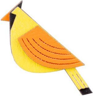 BeWooden Holzbrosche Sunny Cutebird – handgefertigte Holzbrosche mit sonnigem Vogelmotiv