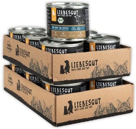 Liebesgut Tiernahrung Bio-Rind mit Bio-Karotte und Bio-Amaranth