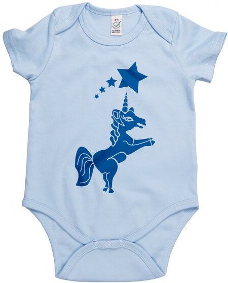 HANDGEDRUCKT "Einhorn" Baby Body