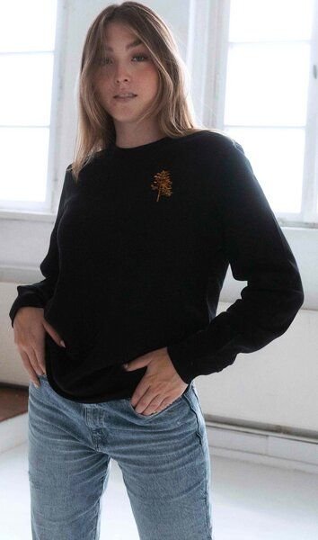 Kultgut Vegan - Leichtes Sweatshirt innen flauschig/ Tree in echter Woodoptik