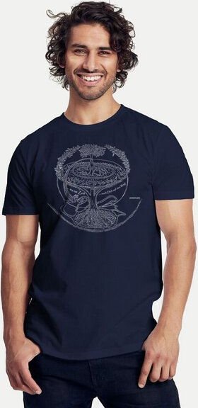 Peaces.bio - handbedruckte Biomode Bio-Herren-T-Shirt "Weltenesche"