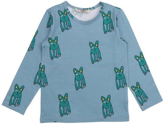 Cotokids Kinder Langarmshirt GOTS zertifiziert, Bio-Baumwolle, blau, Monster-Print, weich & bequem, Alltag – Walkiddy