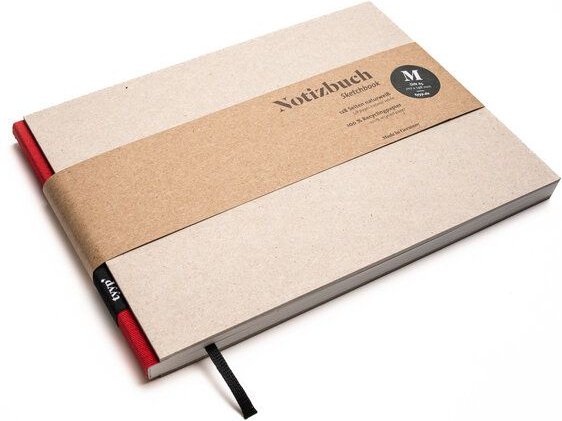 tyyp Nachhaltiges Skizzenbuch A5 (Recyclingkarton), Querformat aus 100 % Recyclingpapier „BerlinBook“